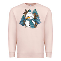 Pale Pink Snowman Winter Premium Sweatshirt - RanaPortraitStore
