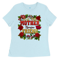 Baby Blue First my mother forever my friend Mother's Day Ladies Tee - FaDigitalArtStudio