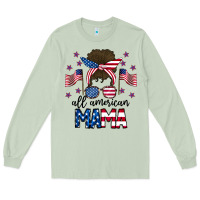 Matcha All American Mama Messy Buny Long Sleeve Tee - CowhideDigitalArt