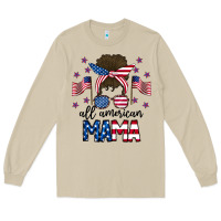 Mushroom All American Mama Messy Buny Long Sleeve Tee - CowhideDigitalArt