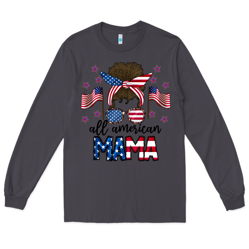 All American Mama Messy Buny Long Sleeve Tee by CowhideDigitalArt | Teevron
