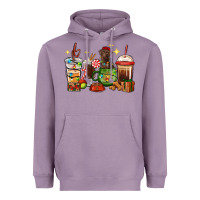 Lavender Christmas coffee cups with Labrador Heavyweight Hoodie - RanaPortraitStore