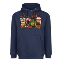 Navy Christmas coffee cups with Labrador Heavyweight Hoodie - RanaPortraitStore