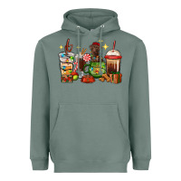 Sage Christmas coffee cups with Labrador Heavyweight Hoodie - RanaPortraitStore