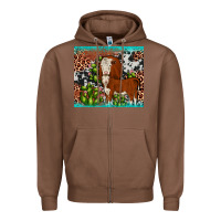Chestnut hereford cactus tumbler Zipper Hoodie - JahusDesignShop
