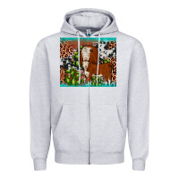 Heather Grey hereford cactus tumbler Zipper Hoodie - JahusDesignShop