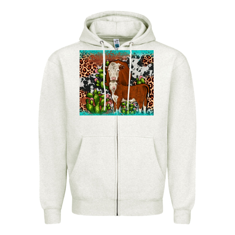 Hereford Cactus Tumbler Zipper Hoodie by JahusDesignShop | Teevron