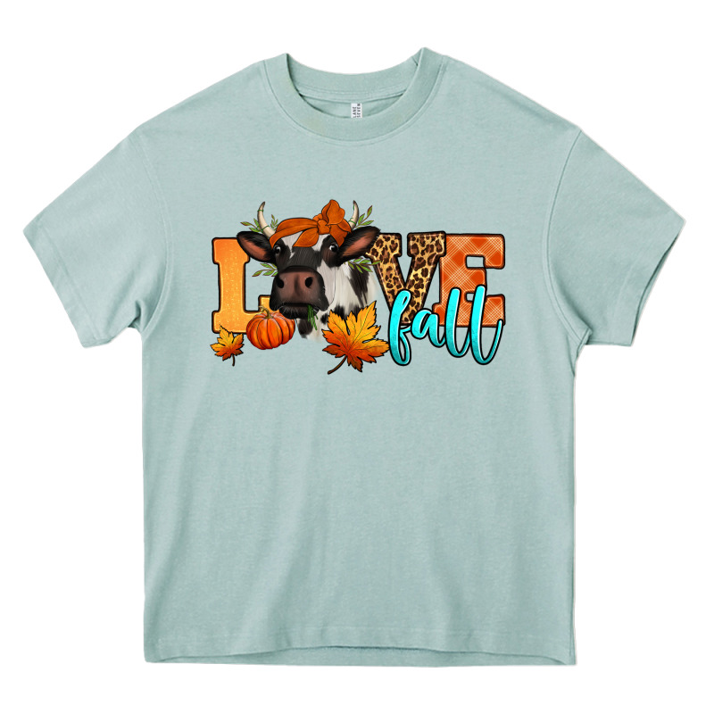 Love Fall Holstein Cow Heavy Core Tee by Jasminsmagicworld | Teevron