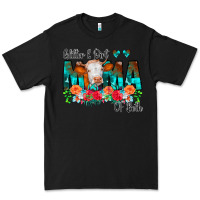 Black Glitter Dirt Mama Of Both Cow Flowers Premium Tee - CowCowDesign