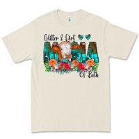 Bone Glitter Dirt Mama Of Both Cow Flowers Premium Tee - CowCowDesign