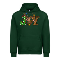 Forest Green Christmas Joy Reindeer Urban Hoodie - RanaPortraitStore