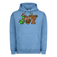 Pigment Pebble Blue Christmas Joy Reindeer Urban Hoodie - RanaPortraitStore