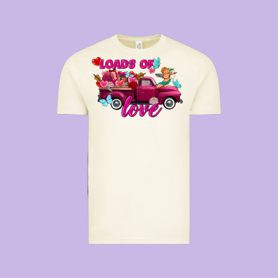 Loads Of Love Valentine's Day Truck Vintage Tee Designed By Fadigitalartstudio