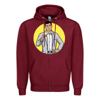 Burgundy sterling archer Zipper Hoodie - DesigneFamous