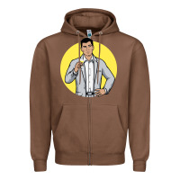 Chestnut sterling archer Zipper Hoodie - DesigneFamous