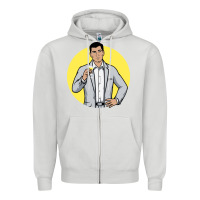Dove Grey sterling archer Zipper Hoodie - DesigneFamous
