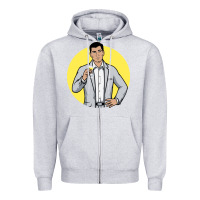 Heather Grey sterling archer Zipper Hoodie - DesigneFamous