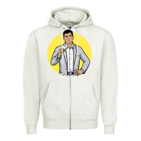 Oatmeal Heather sterling archer Zipper Hoodie - DesigneFamous