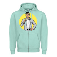 Seafoam sterling archer Zipper Hoodie - DesigneFamous