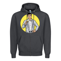 Smoke sterling archer Zipper Hoodie - DesigneFamous