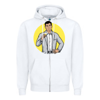 White sterling archer Zipper Hoodie - DesigneFamous