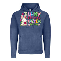 Vintage Denim Bunny Kisses Easter Wishes Vintage Hoodie - CowhideDigitalArt