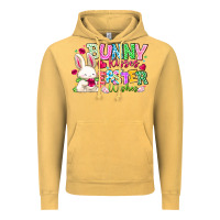 Vintage Mustard Bunny Kisses Easter Wishes Vintage Hoodie - CowhideDigitalArt