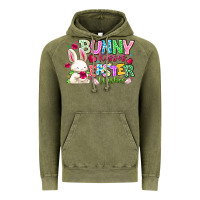 Vintage Olive Bunny Kisses Easter Wishes Vintage Hoodie - CowhideDigitalArt