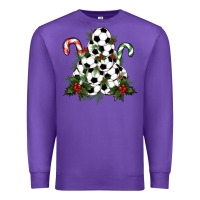 Purple Lightning Soccer Christmas Tree Premium Sweatshirt - RanaPortraitStore