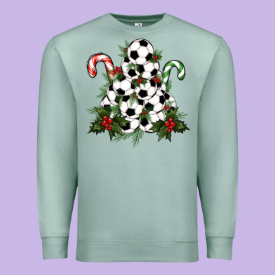 Lightning Soccer Christmas Tree Premium Sweatshirt Designed By Ranaportraitstore