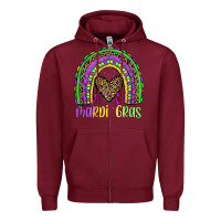 Burgundy mardi gras rainbow Zipper Hoodie - JahusDesignShop