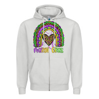 Dove Grey mardi gras rainbow Zipper Hoodie - JahusDesignShop