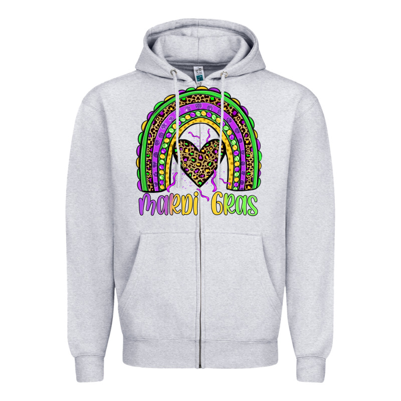 Mardi Gras Rainbow Zipper Hoodie by JahusDesignShop | Teevron