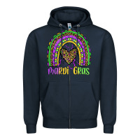 Navy mardi gras rainbow Zipper Hoodie - JahusDesignShop