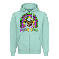 Seafoam mardi gras rainbow Zipper Hoodie - JahusDesignShop
