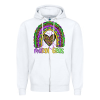 White mardi gras rainbow Zipper Hoodie - JahusDesignShop