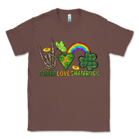 Chestnut Peace Love Shamrock  St. Patrick's Day Classic Tee - CowGirlArtShop