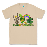 Mushroom Peace Love Shamrock  St. Patrick's Day Classic Tee - CowGirlArtShop