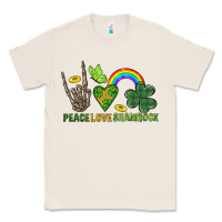 Natural Peace Love Shamrock  St. Patrick's Day Classic Tee - CowGirlArtShop