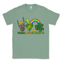 Sage Peace Love Shamrock  St. Patrick's Day Classic Tee - CowGirlArtShop