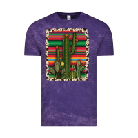 Cloud Purple serape cowhide cacti Vintage Tee - RanaPortraitStore