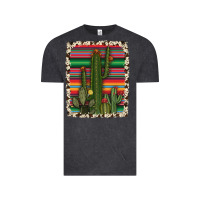 Vintage Black serape cowhide cacti Vintage Tee - RanaPortraitStore