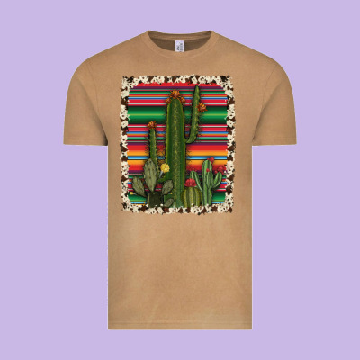Serape Cowhide Cacti Vintage Tee Designed By Ranaportraitstore