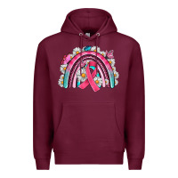 Burgundy Breast Cancer Rainbow Premium Hoodie - Artiststas