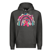 Charcoal Heather Breast Cancer Rainbow Premium Hoodie - Artiststas