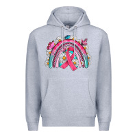 Heather Grey Breast Cancer Rainbow Premium Hoodie - Artiststas