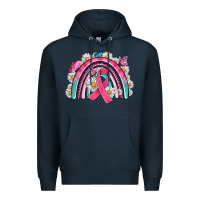 Navy Breast Cancer Rainbow Premium Hoodie - Artiststas