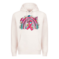 Pale Pink Breast Cancer Rainbow Premium Hoodie - Artiststas
