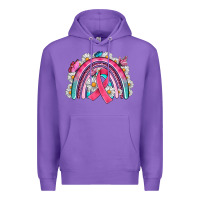 Purple Breast Cancer Rainbow Premium Hoodie - Artiststas
