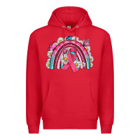 Red Breast Cancer Rainbow Premium Hoodie - Artiststas
